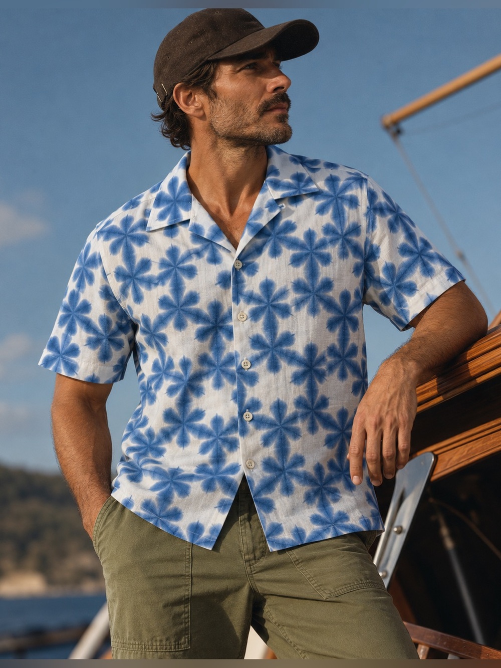 Taylor Stitch x Dailola Davis Shibori Shirt Indigo Blue White Men’s 38 Small